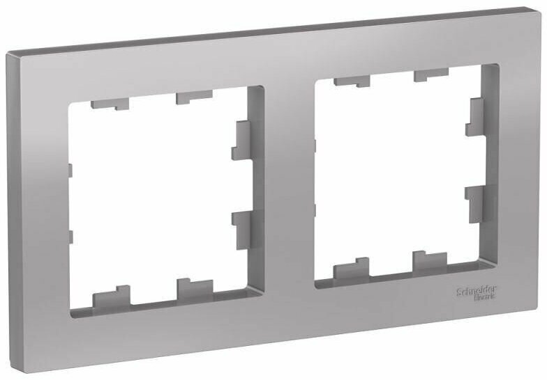 Рамка 2 поста ATLASDESIGN, алюминий | код. ATN000302 | Schneider Electric (2шт.в упак.)