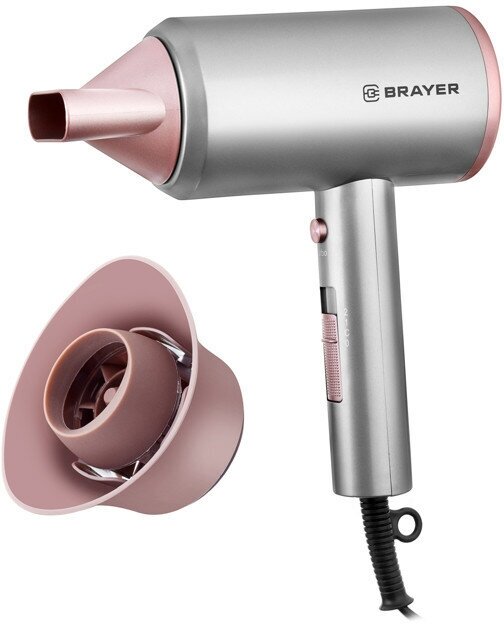 Фен BRAYER BR3022 1800Вт 4реж. коричневый - фотография № 1