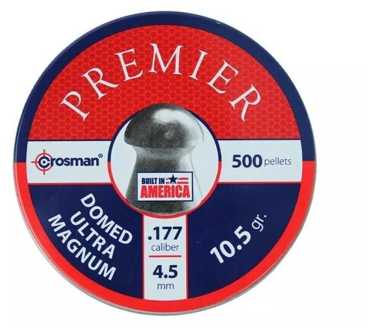 Пули пневматические Crosman "Premier Domed Ultra Magnum", 4,5 мм., 10,5 гран (500 шт.)