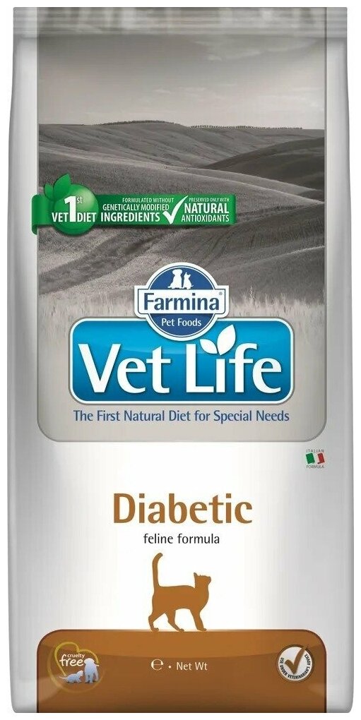 Сухой корм для кошек Farmina Vet Life Diabetic для больных сахарным диабетом диетический 10кг