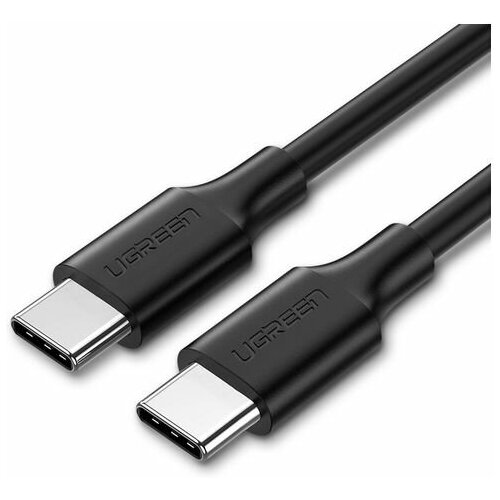 Кабель UGREEN US286 (50996) USB-C 2.0 Male To USB-C 2.0 Male 3A Data Cable. 0,5м. черный кабель ugreen us284 70255 angled 90° usb c male to usb2 0 a male 3a data cable 3м черный