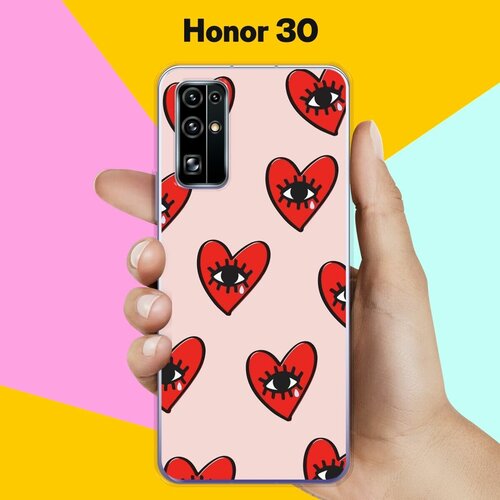 Силиконовый чехол на Honor 30 Сердца / для Хонор 30