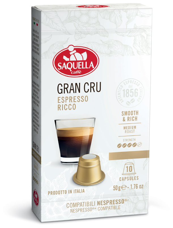 Кофе в капсулах SAQUELLA BAR ITALIA 100% Arabica Gran Cru Nespresso 10 шт - фотография № 1