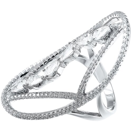 фото Element47 кольцо из серебра 925 пробы с фианитами sr27429-bw-ko-001-wg, размер 17.75