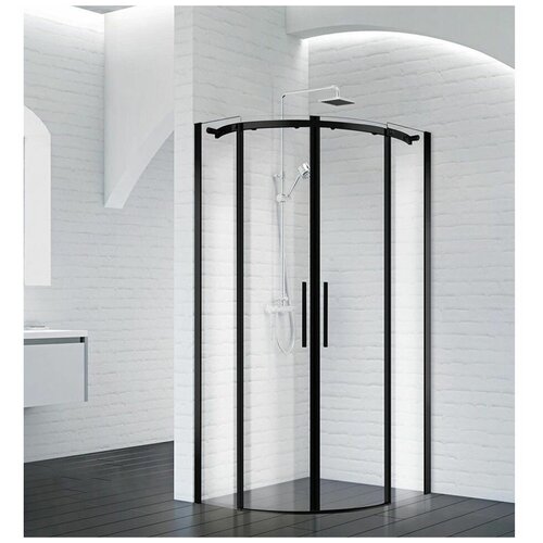 Душевой уголок BelBagno Acqua ACQUA-R-2-100-C-NERO 100х100 черный матовый