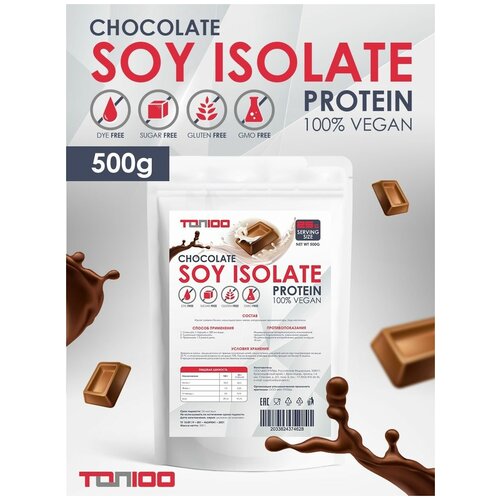 TOP100 Протеин изолят соевого белка со вкусом Шоколад 500г top100 протеин изолят соевого белка со вкусом клубника 1000г