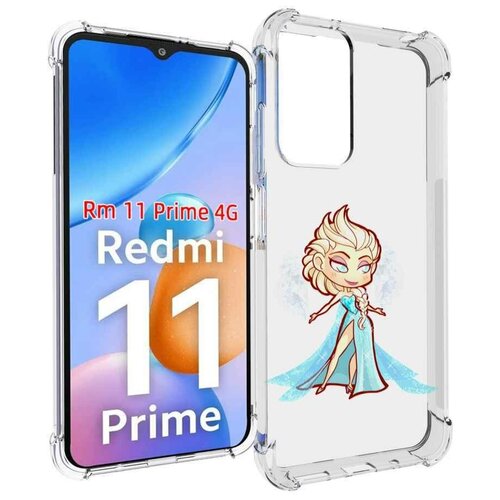 Чехол MyPads снежная-принцесса женский для Xiaomi Redmi 11 Prime 4G задняя-панель-накладка-бампер чехол mypads татуированная принцесса женский для xiaomi redmi 11 prime 4g задняя панель накладка бампер