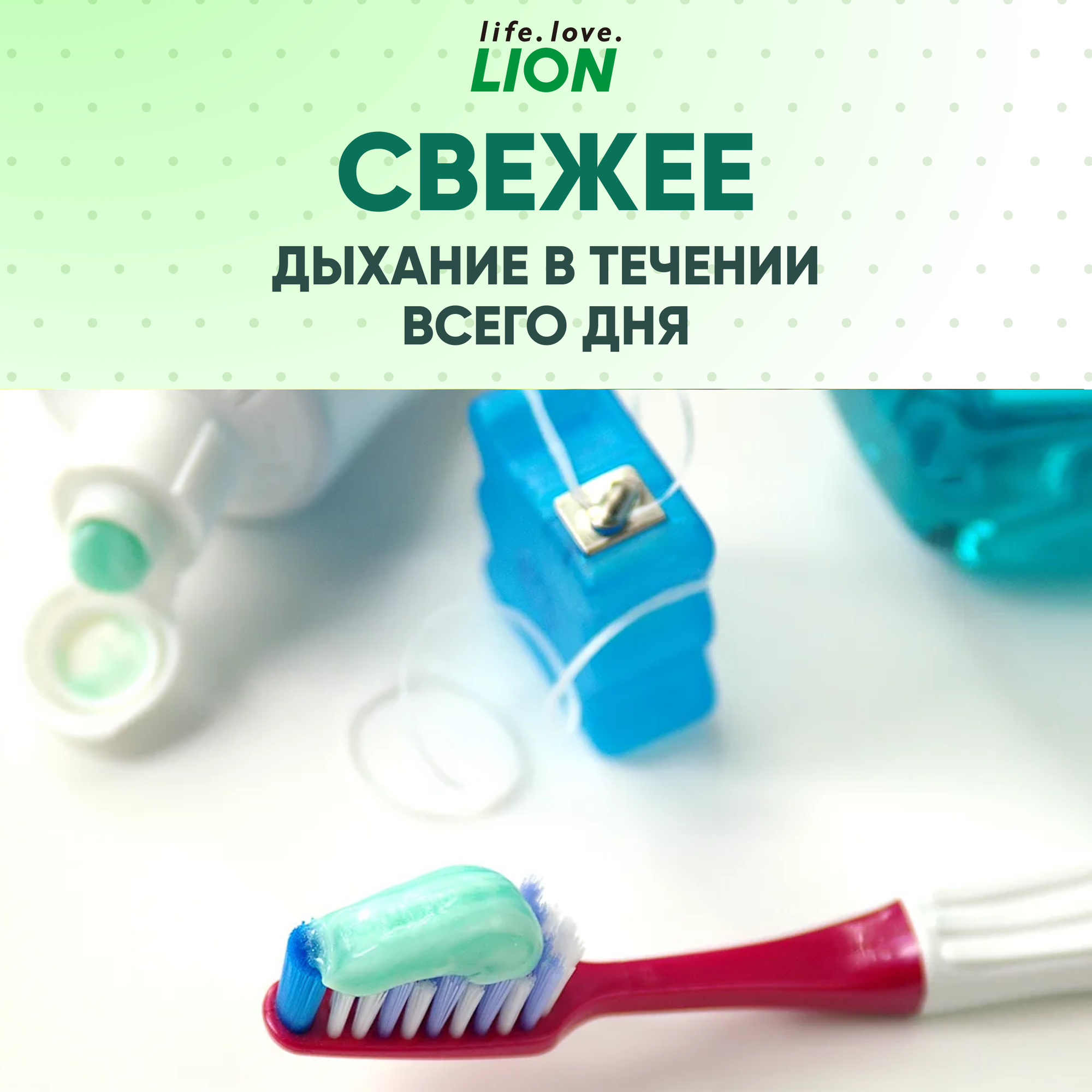 Паста зубная LION SYSTEMA Total care (green mint) 120 г