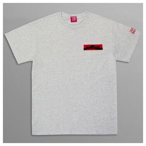 Серая футболка JUDO BURO/ дзюдо бюро с принтом черный пояс дзюдо