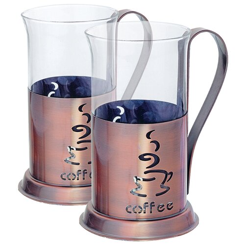 Набор кружек из закалённого стекла 250 мл*2 шт. медное покрытие Augustin Welz AW-2002