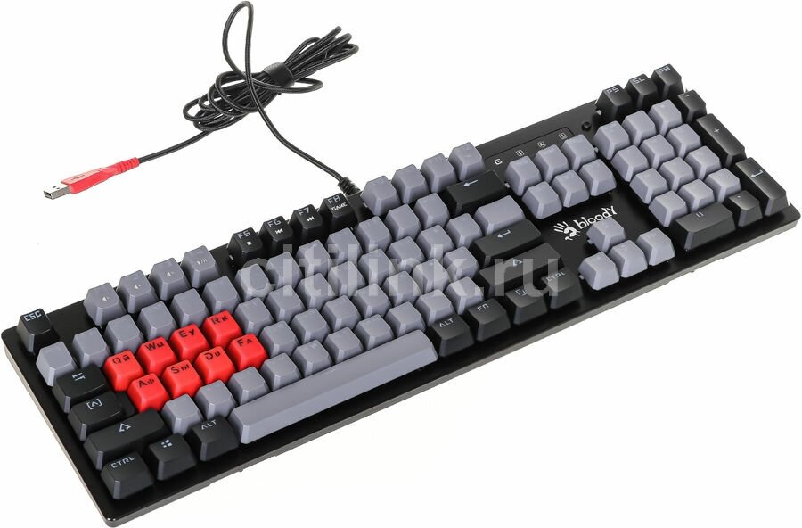 Клавиатура A4TECH Bloody B820R Dual Color, USB, черный серый [b820r grey (blue switch)]