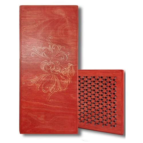 фото Доска садху с динамическими гвоздями, девушка с крыльями - 310 шаг 10мм красная goodwood