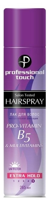 Professional Touch Лак для волос Provitamin B5 & Multivitamins, экстрасильная фиксация, 265 мл