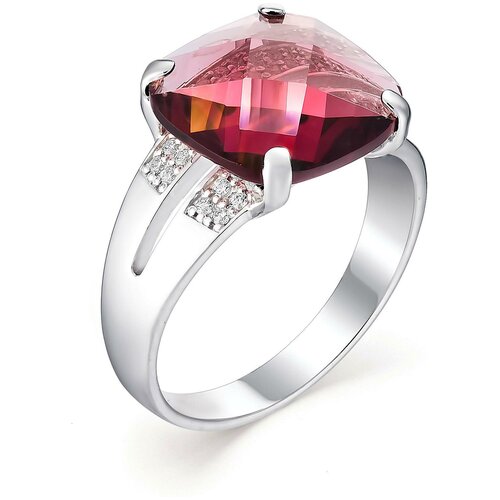 фото Алькор кольцо с родолитом и фианитами из серебра 01-0632-0рдк-00, размер 20