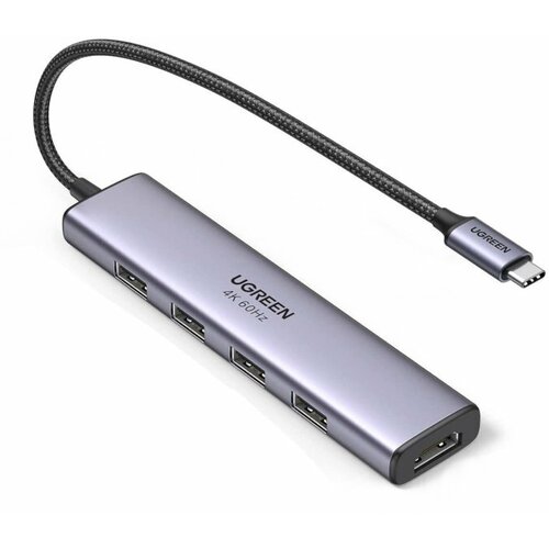 Ugreen CM478 USB-C to HDMI+4xUSB 3.0 A without PD Converter Grey 20955