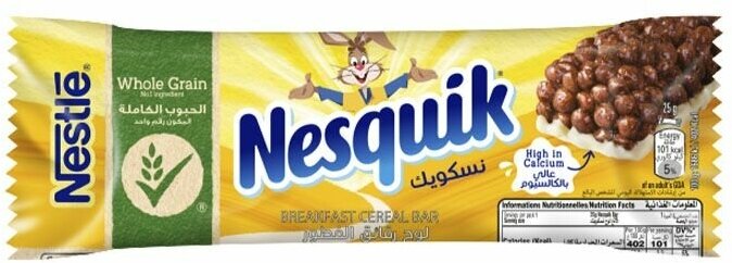 Шоколадный злаковый батончик Nestle Nesquik 4x25 гр