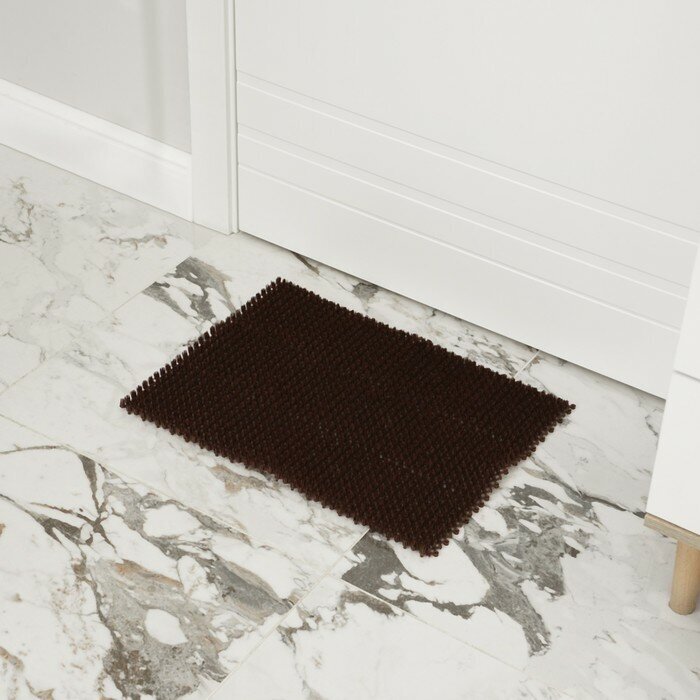 Покрытие ковровое щетинистое без основы "Травка", 40x53 см, цвет коричневый - фотография № 11