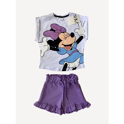 Костюм Zara с шортами Minnie Mouse, цвет фиолетовый, 98