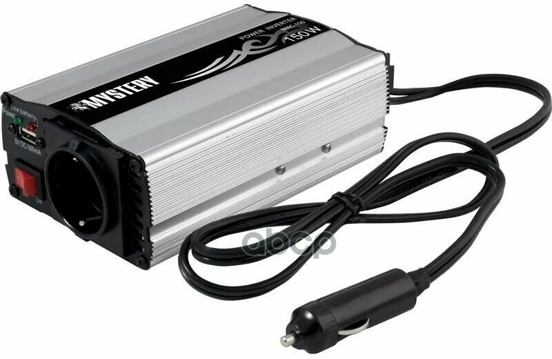 Преобразователь напряжения 12В/220В 150Вт Mystery с USB в прикуриватель MYSTERY арт. MAC-150