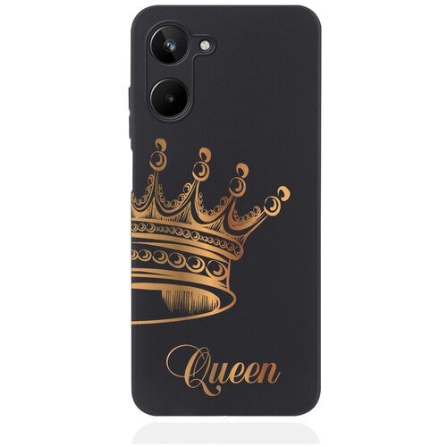 Черный силиконовый чехол MustHaveCase для realme 10 Парный чехол корона Queen черный силиконовый чехол musthavecase для vivo y35 парный чехол корона queen