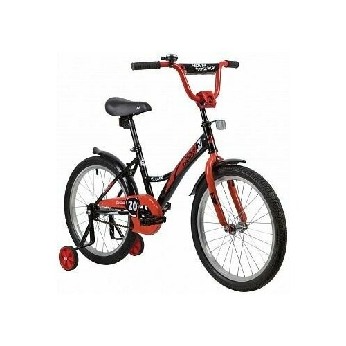 Велосипед NOVATRACK 20 STRIKE черный-зелёный тормоз нож крылья корот защита А-тип 1008000₽