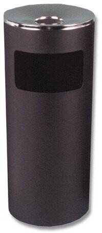 Урна металлическая с пепельницей 600х250х250 мм 29 литров цвет черный 1 шт