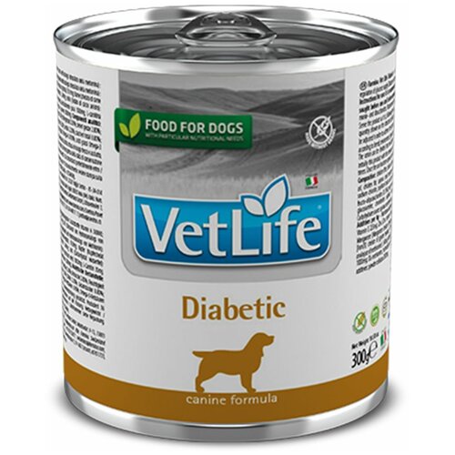 влажный корм farmina vet life diabetic для кошек при диабете 85 г Влажный корм Farmina Vet Life Diabetic для собак при диабете, 300 г, 1 шт.