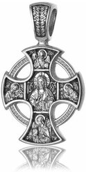 Крест нательный с изображением Святых, серебряный 11012010 TOP CRYSTAL