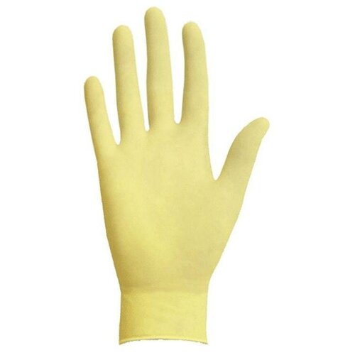 Перчатки одноразовые латексные смотровые S&C DL 202, нестерильные, неопудренные, желтые, размер S, 50 пар в упаковке, 10 уп.