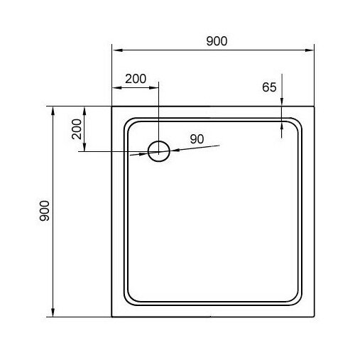 Душевой поддон из стеклопластика Cezares TRAY-M-A-90-35-W 90x90 см