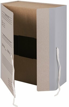 Короб архивный (240х330мм), 120 мм, 2 завязки, переплетный картон/бумвинил, до 1000 л, STAFF, 126903