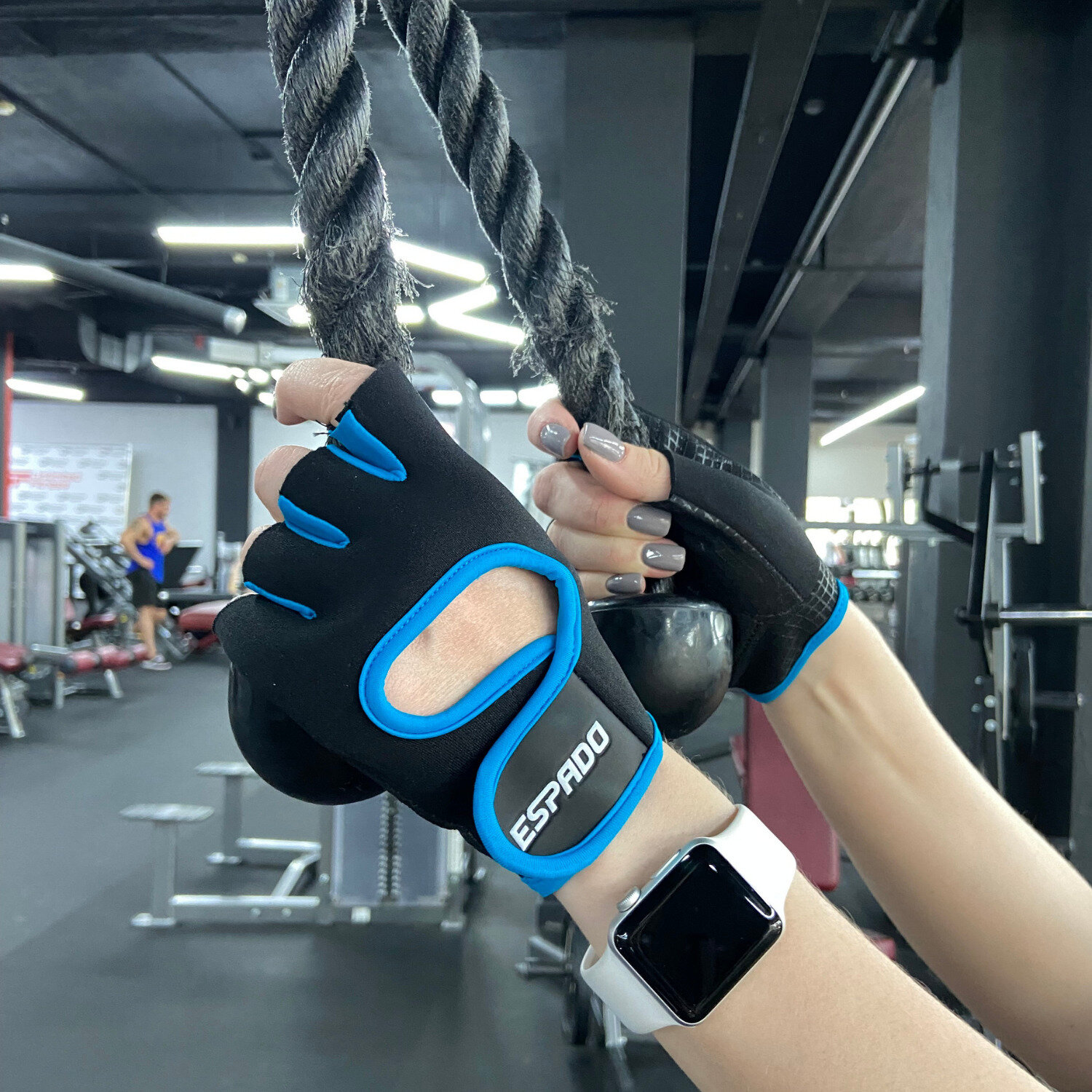 Перчатки для фитнеса ESD001 (черно-голубой / XS)