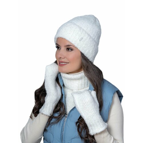 фото Шапка бини landre, размер 56-59 см, белый