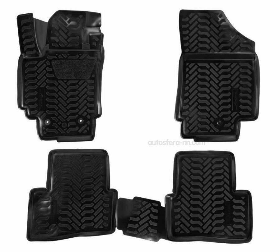 AIRLINE ACMPS34 Ковры для Hyundai Creta (16-), 4 шт, (крепеж), выс. борт, 3D с подпятником, полимер. ТЭП, черн. (ACM