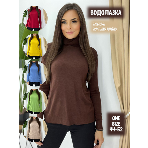 фото Водолазка, размер универсальный 44-52, коричневый beautiful woman