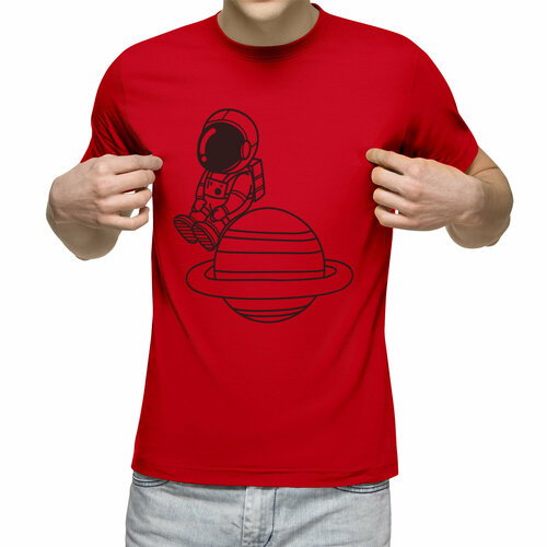Футболка Us Basic, размер XL, красный мужская футболка космонавт на цветной планете 2xl белый
