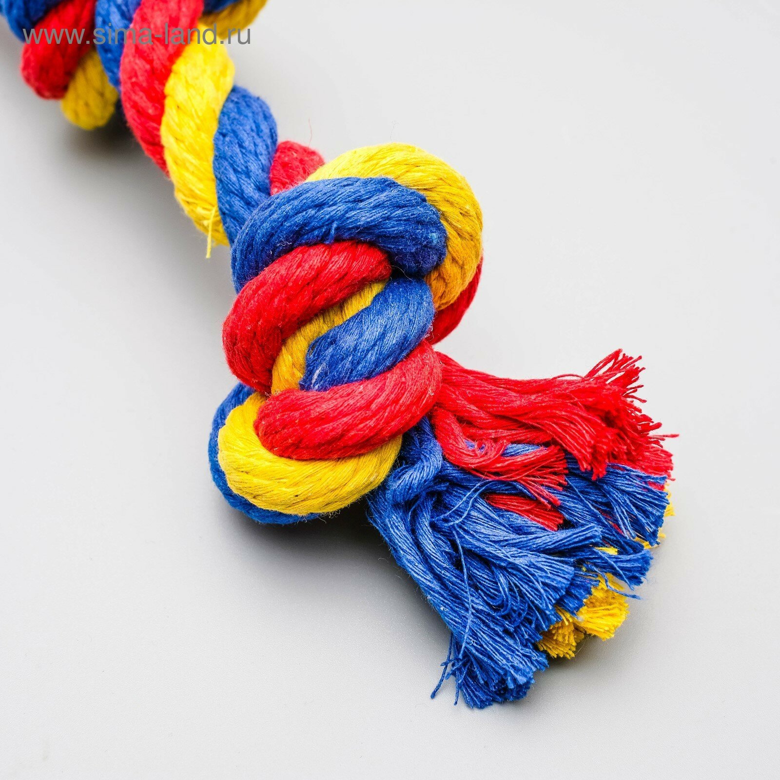 Игрушка канатная "Веревка", ф16, 3 узла, 33 см, микс цветов - фотография № 2