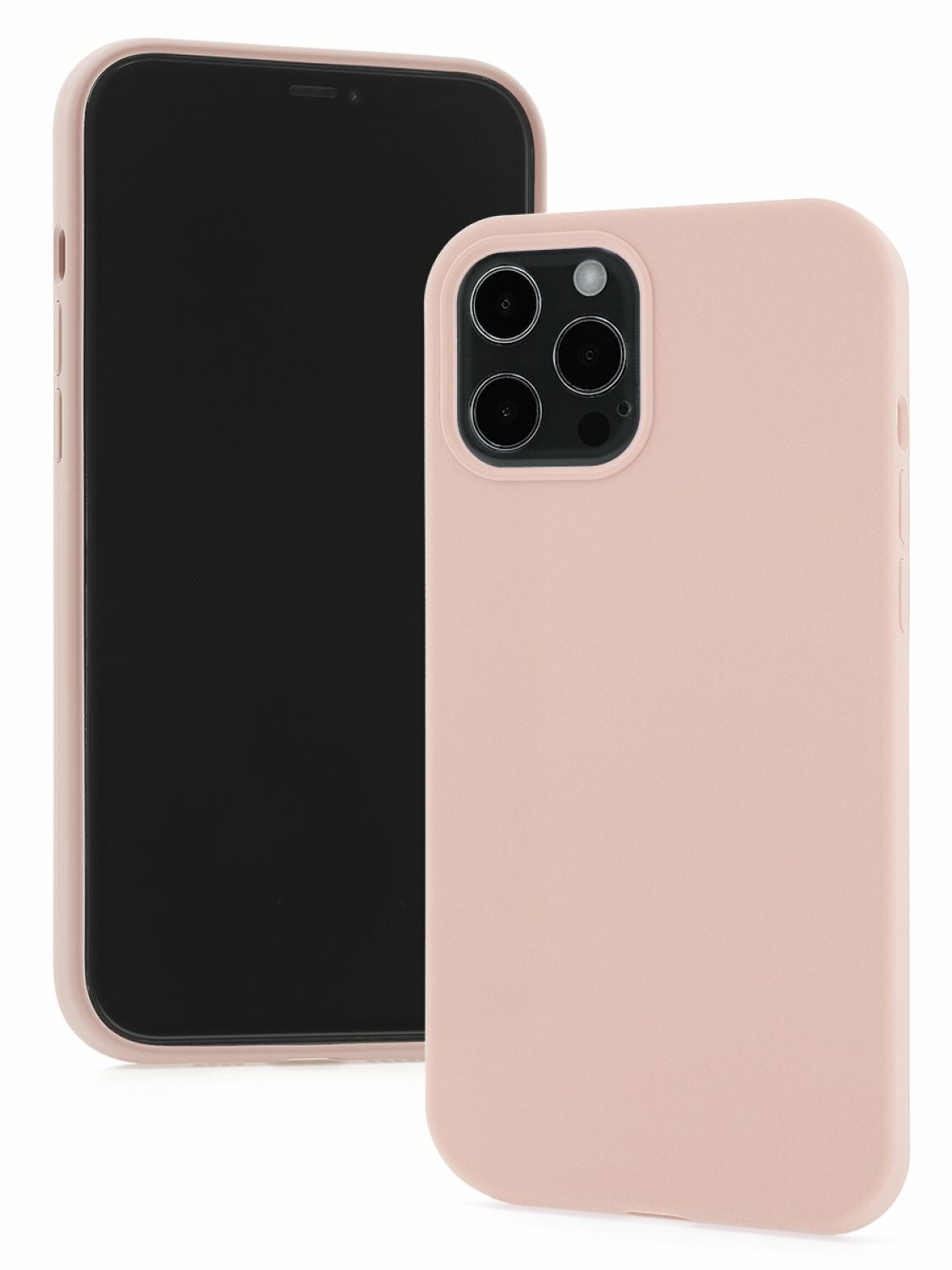 Чехол для iPhone 12 Pro Max Kruche Silicone Pink sand, противоударный пластиковый кейс, защитный силиконовый бампер, софттач накладка с защитой камеры
