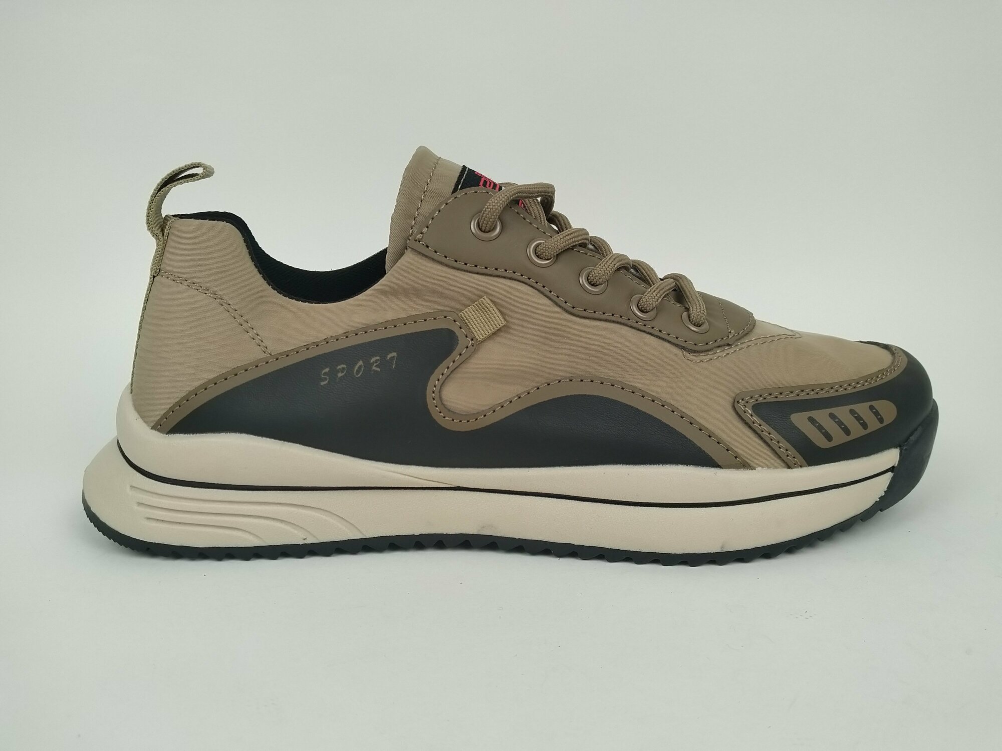 фото Кроссовки мужские AOXIDU, повседневные, демисезонные, бежевый, коричневый, черный