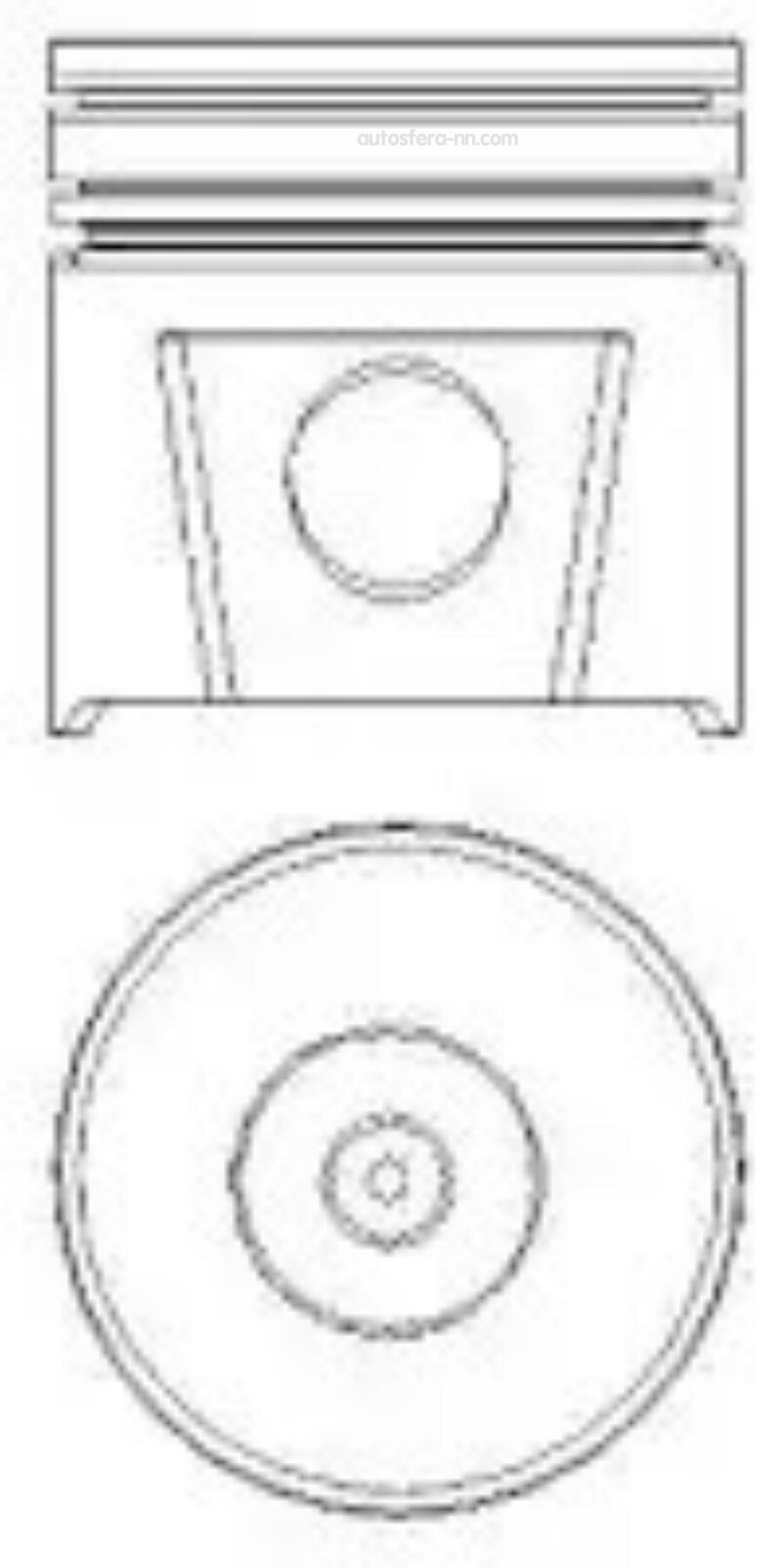 NURAL 8778482100 Поршень dm.93.67х2.5х2.0х4.0 +0.65 Цена за 1 шт [степень компр. 59.47mm]