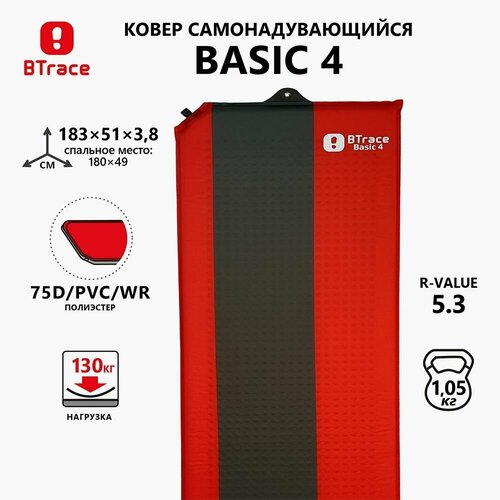 коврик самонадувающийся btrace basic 10 198х63х10 см синий m0217 Коврик самонадувающийся Btrace Basic 4