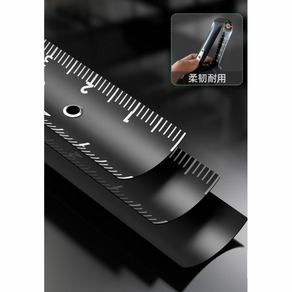 Рулетка "Home Series Black" Deli HT8519 5мх19мм (Эксклюзивный дизайн, корпус из софттач пластика, противоскользящая резиновая вставка, подарочная упаковка)