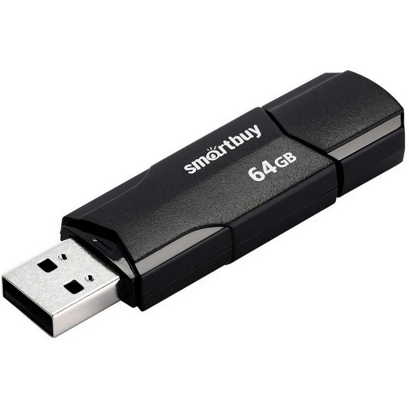 USB Flash накопитель 64Gb SmartBuy Clue Black (SB64GBCLU-K3)
