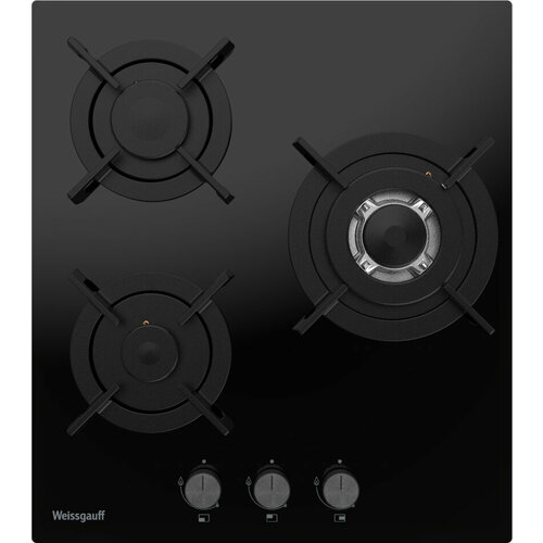 Варочная панель Weissgauff HGG 451 BGV WOK-конфорка 3 года гарантии автоматический электроподжиг Рукоятки Hi-Tech газ-контроль 1622100₽