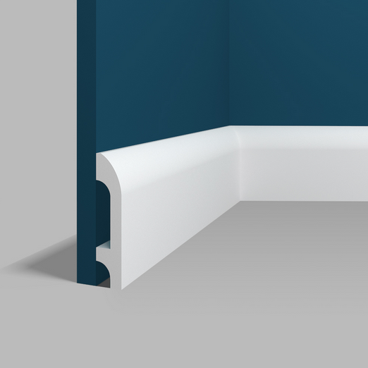 фото Плинтус Perfect Plus напольный 21х100 мм широкий дюрополимер под покраску полиуретановый P41-2 метра