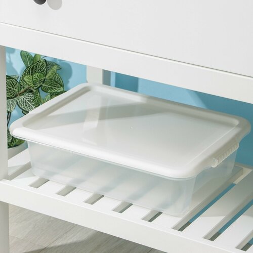 Контейнер для хранения с крышкой Porter, 8 л, 41×31×11 см, цвет слоновая кость бесцветный, бежевый, белый, прозрачный