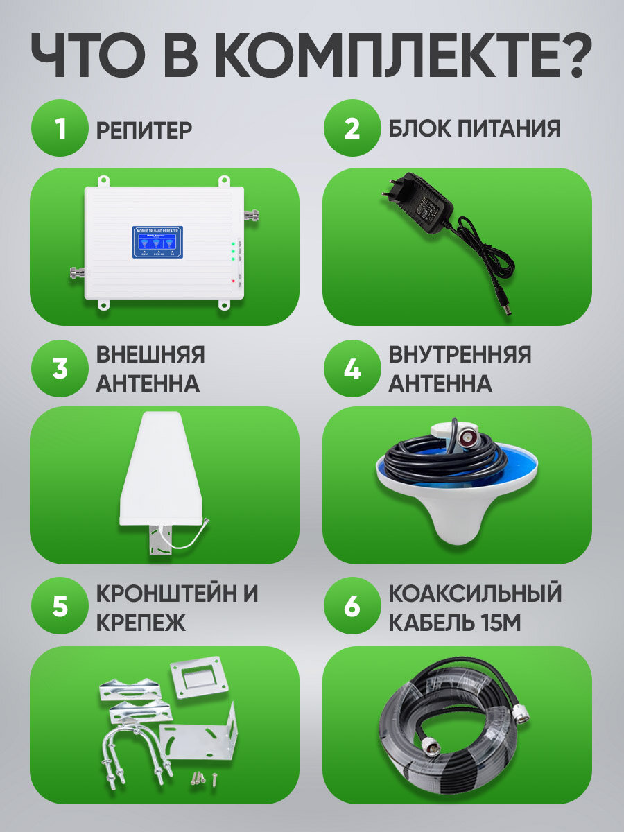 Усилитель сотовой связи и интернета 2G 3G 4G LTE для дачи телефона — фото 1