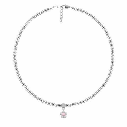 Чокер Oh Mary Did, гематит, жемчуг Swarovski синтетический, длина 37 см, розовый