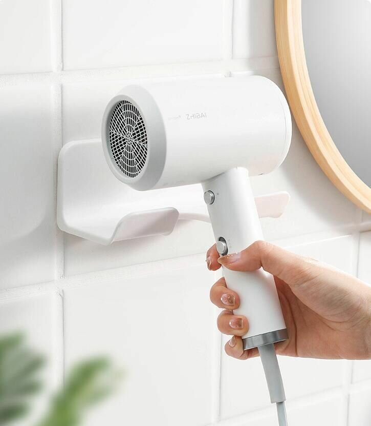 Держатель для фена настенный, самоклеящийся, белый