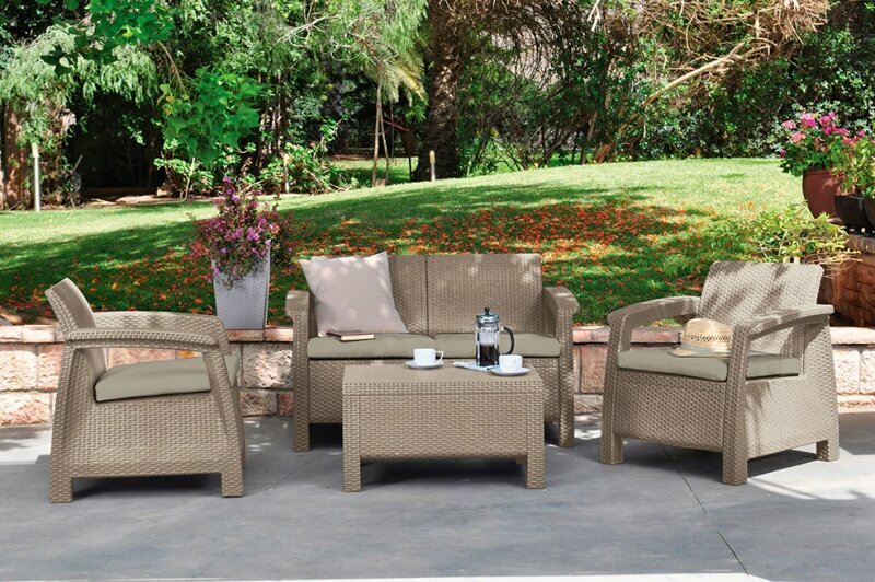 Комплект мебели Keter Corfu set (капучино) 17197361РКП